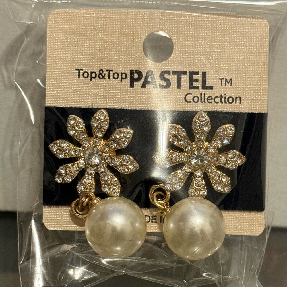 Pastel Collection Gold and Silver Flower Earrings